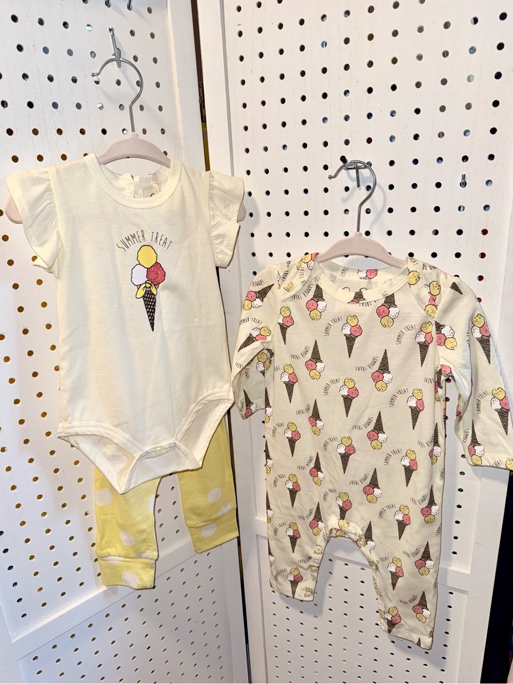 Jessica Simpson Baby Girl 3-Piece Ice Cream Sleeper Bodysuit Pants Set 3/6M